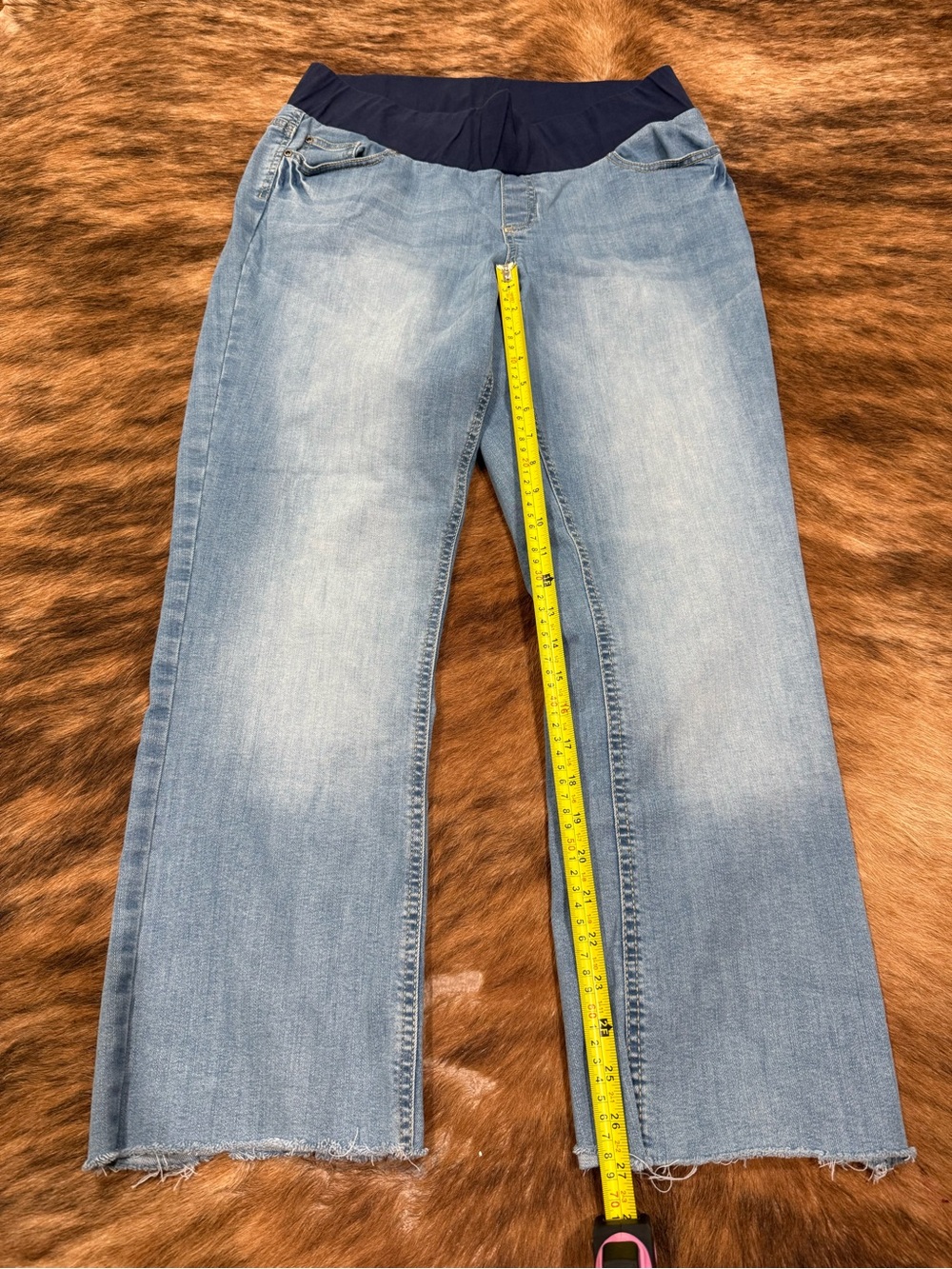 Planet Motherhood Maternity Light Blue Jeans with Navy Waistband